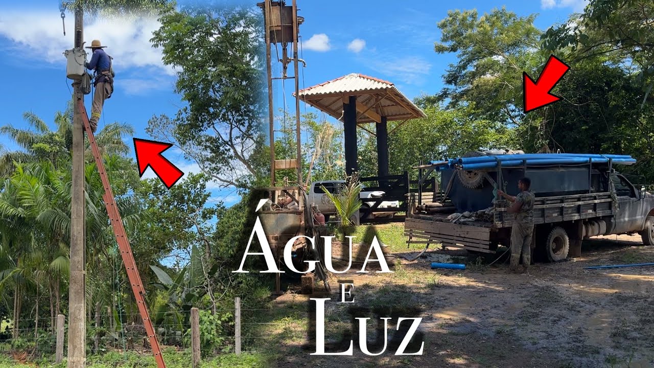 Colocando ÁGUA encanada e ENERGIA Elétrica no RANCHO, está tudo encharcado não foi fácil!