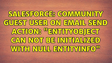 Community Guest User on email send action: "EntityObject can not be initialized with null...
