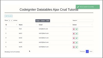 Codeigniter Datatables Ajax Crud Tutorial