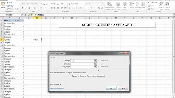 SUMIF, COUNTIF and AVERAGEIF Functions in Microsoft Excel