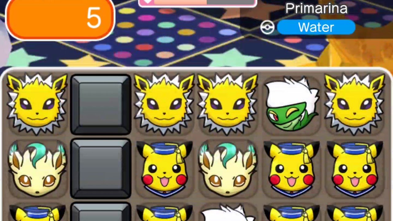 Pokemon Shuffle Mobile Primarina Escalation Battle Stage 130 ポケとる スマホ版アシレーヌ レベルアップバトル 06 19 Youtube