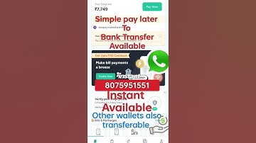 Simpl pay to account transfer#billbox#simple #pay #freecharge #jiomoney #bank#account #transfer