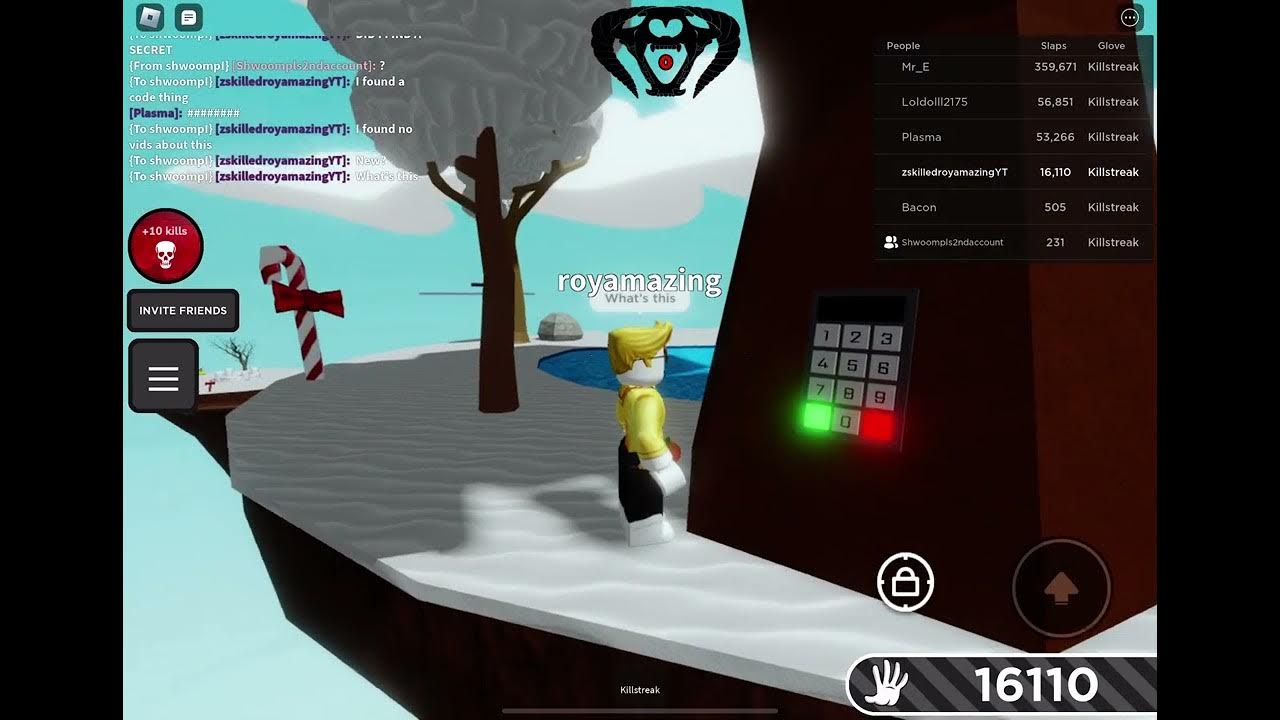 Secret code place? Slap battles YouTube