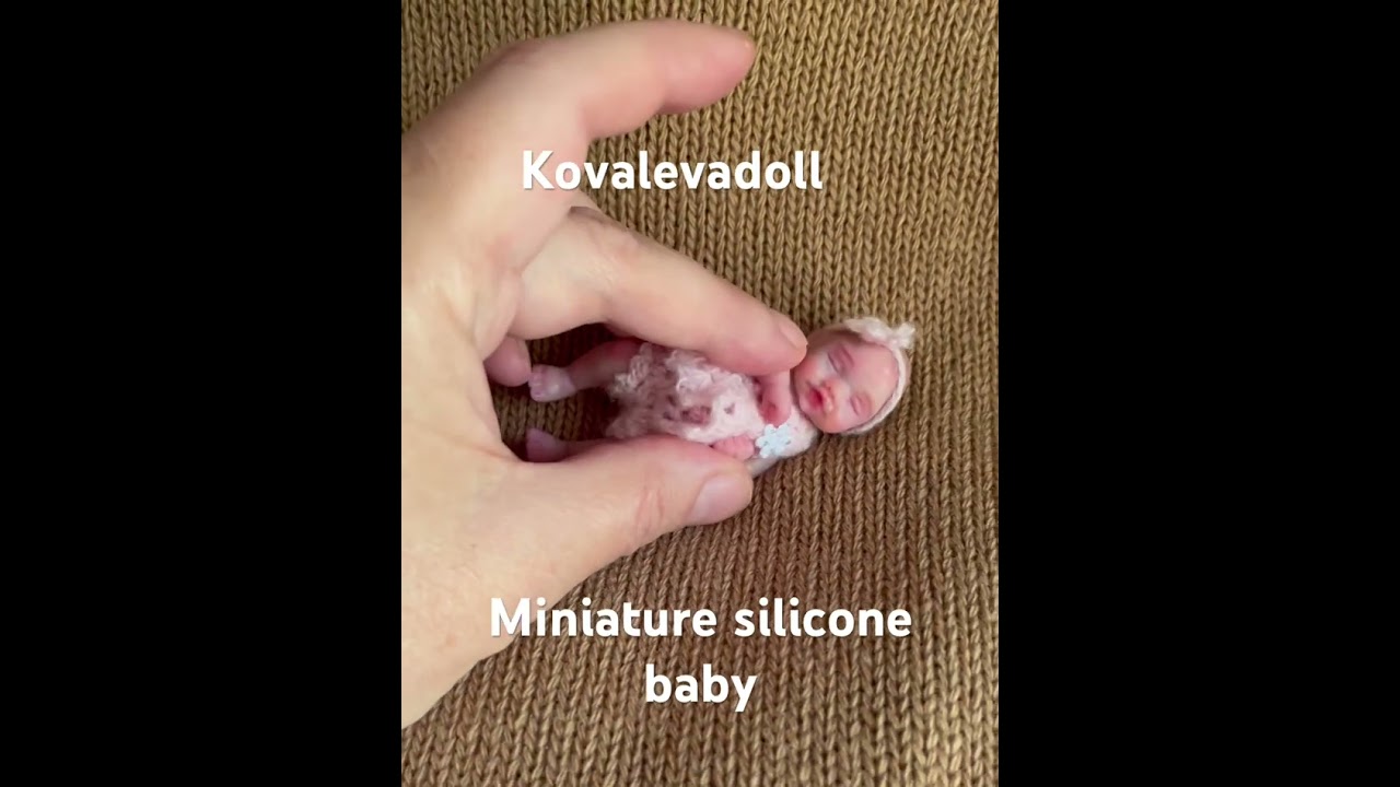 Miniature silicone baby 2,8 inch by Kovalevadoll 