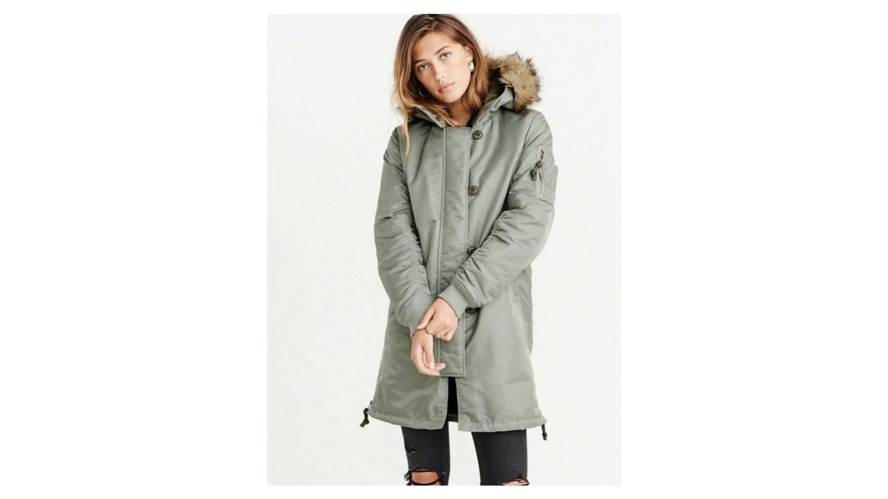 shiny nylon parka abercrombie