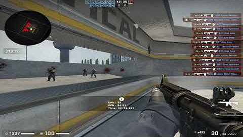 aim_botz first time 100 kills under 1 min (11 bots)
