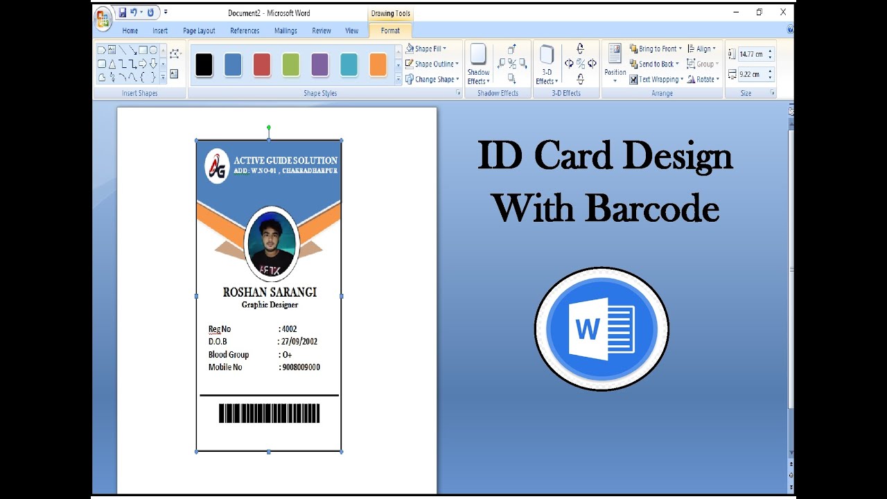 Id Card Size Microsoft Word