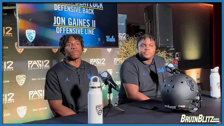 UCLA players Stephan Blaylock and Jon Gaines II at...