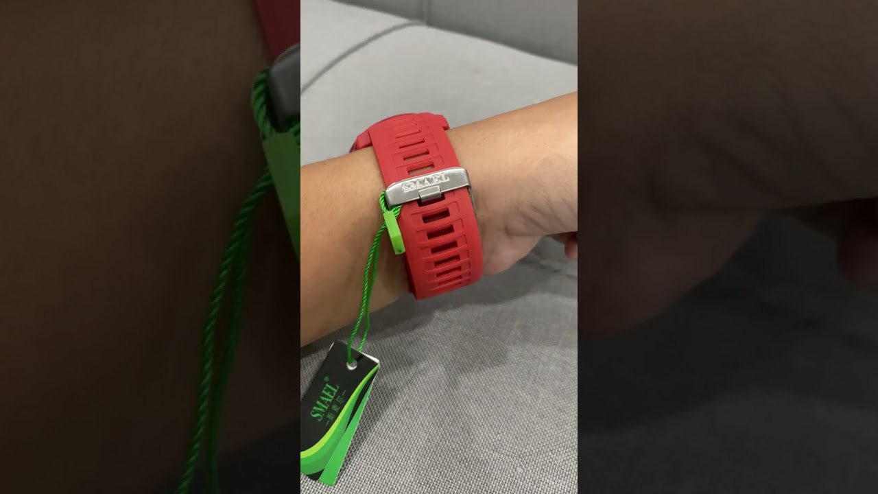 Smael Digital Sports Led Men 50m Waterproof Digital Light Watch-Red