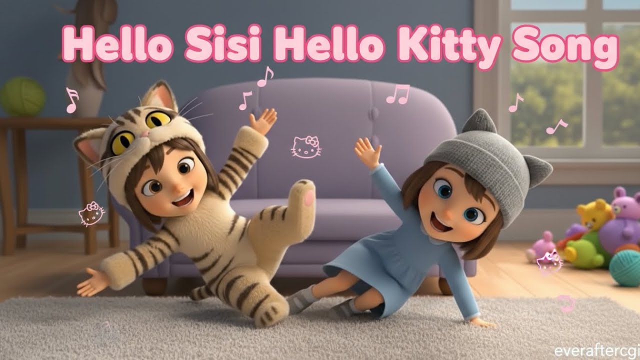 Hello Sisi Hello Kitty Dance Song 💃🐱 | Cute 3D Kids Animation