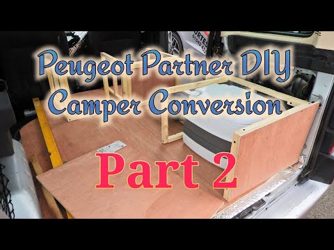 Peugeot partner micro camper conversion part 2, cheap DIY campervan for 2