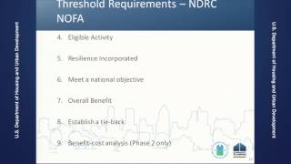 NDRC NOFA Thresholds and Eligible Activities