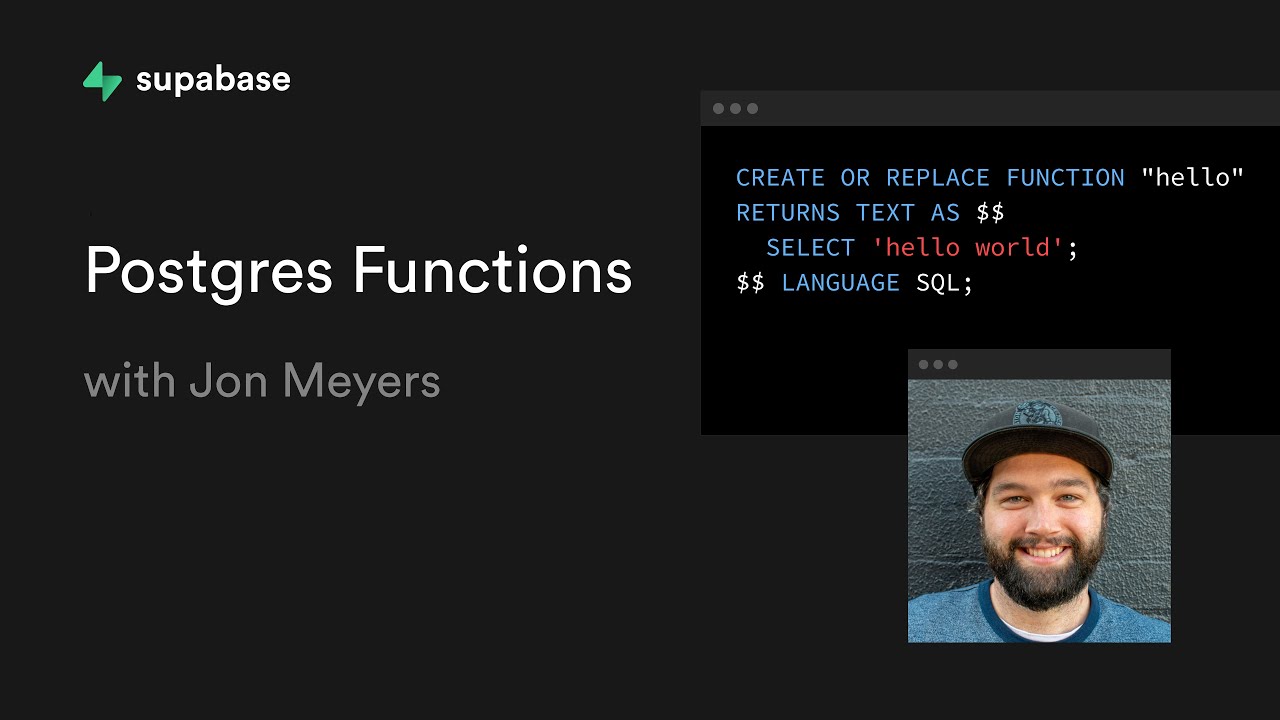 Create Postgresql Functions With Supabase
