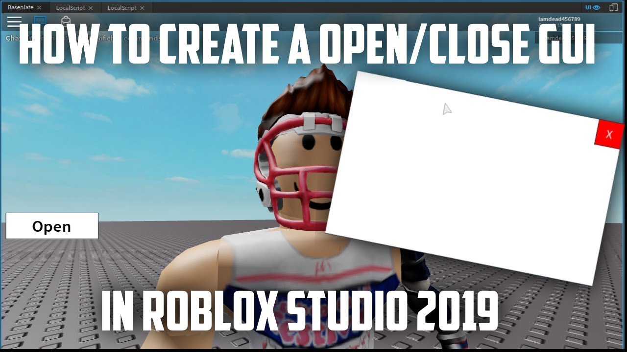 How To Create A Openclose Gui In Roblox Studio 2019 Youtube - how to make a gui in roblox studio 2019