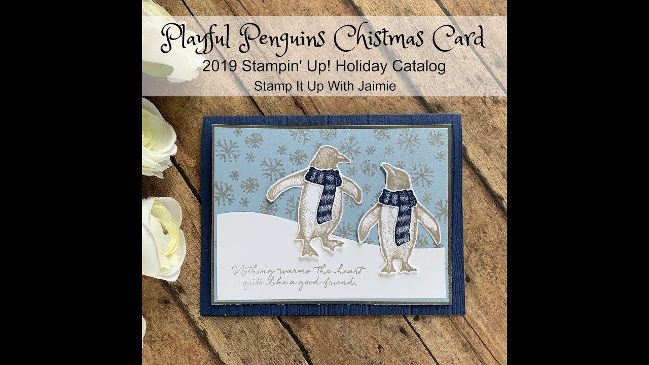 Stampin' Up! NEW Playful Penguins Christmas Card Tutorial - YouTube