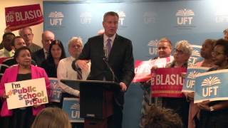 Mayor Bill de Blasio @ UFT Endorsement New Conference