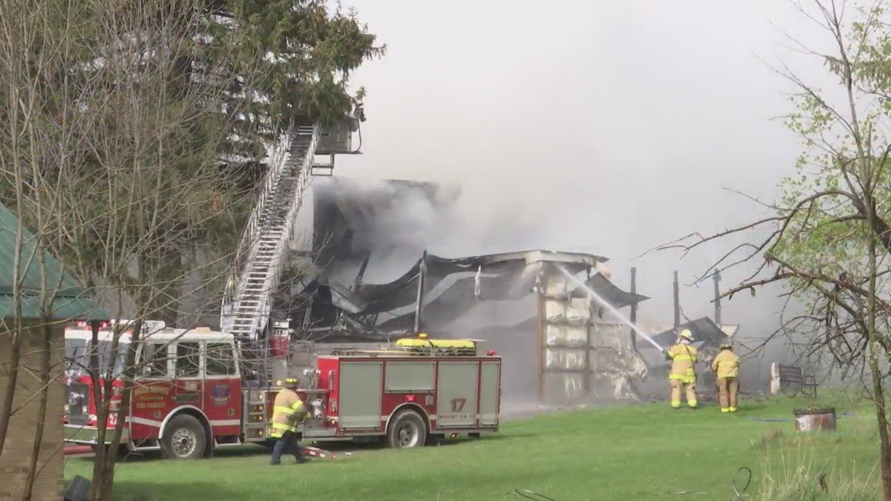 Firefighters battle blaze at farmhouse in Clearfield County - YouTube