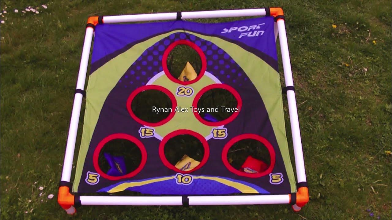 Unboxing Bean Bag Throw Game Set with Game Board Bean Bag Toss Target