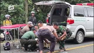 TABRAK TRUK, PEMOTOR MENGALAMI PATAH TULANG