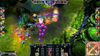 Caitlyn double kill with minions and a trap in league of legends