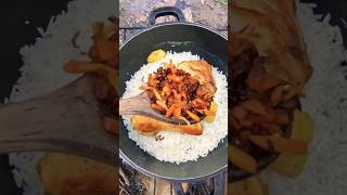 Iranian smoked rice with carrots and chicken asmr food iraniandishes shorts shortvideo short