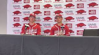 Arkansas LHP Hagen Smith, 2B Robert Moore recap Game 2 win over Illinois State