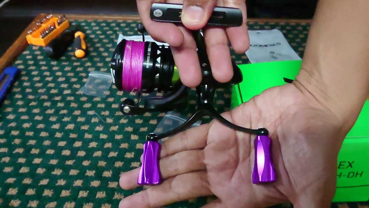 Installing Gomexus Purple Knob to Daiwa Revros Ex LT Double Handle Reel 
