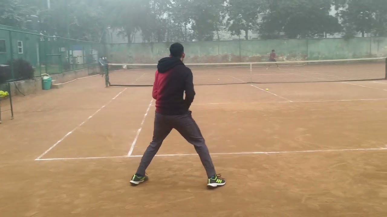 Backhand full court match practice rally 