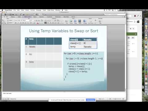 Using Temporary Variables to Swap or Sort Data