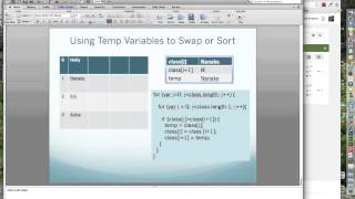 Using Temporary Variables to Swap or Sort Data