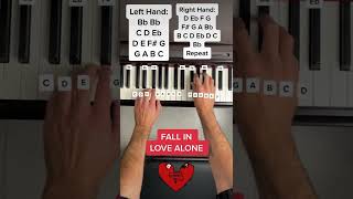 Stacey Ryan - Fall In Love Alone (EASY Beginner PIANO TUTORIAL With Letter Notes) #Shorts