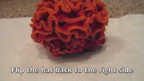 How to Knit a frilly or ruffle hat for the American Girl Doll by Frilly Scarves by Liz