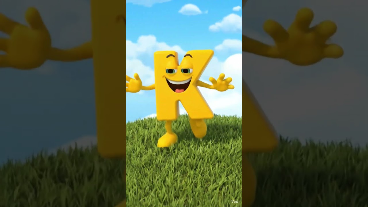 K for Kangaroo Alphabet Recognition kidsspace for kids in Cartoon style 