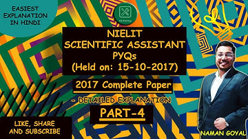 NIELIT Scientific Assistant Exam-Solutions (Computer Science/IT) || Part-4 #Previous_Year_Questions