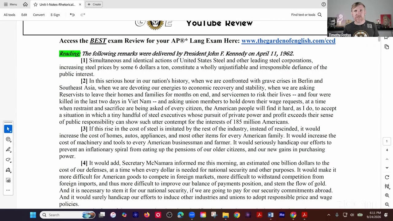 CHW/GOE's AP®* Lang Unit 1-Rhetorical Situation Review