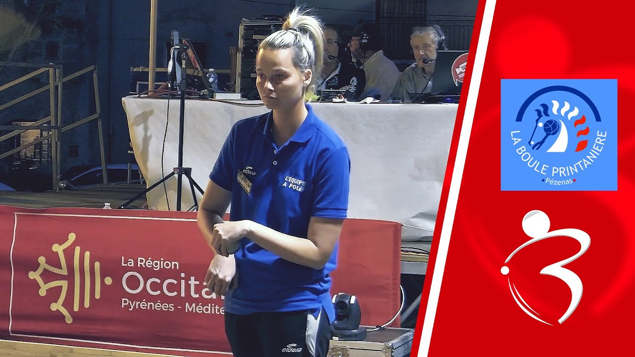 Miniature : Une championne défie les hommes : Huitième du National à pétanque de la Ville de Pézenas 2023