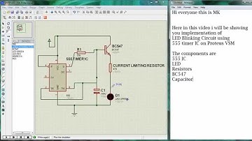 Led Blinking using 555 timer IC on Proteus VSM