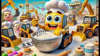 Mighty Construction Trucks Bake Cakes! 🍰🚜