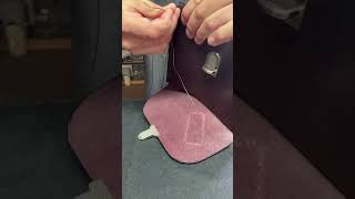 Finishing up the stitching of the second cross body bridle leather case I’m working on