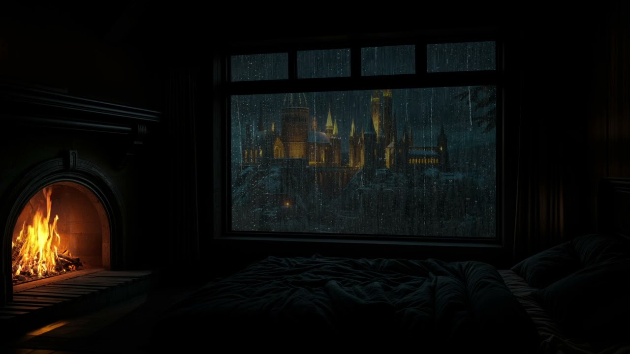 (No Ads) Sleep in 3 Minutes😴Stop Negative Thoughts • Rain & Fireplace Sounds | Happy New Year 2026