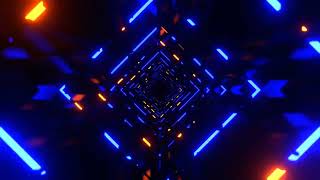 Orange and Blue Bright Infinity Neon Abstract Corridor Background VJ Loop l 4K