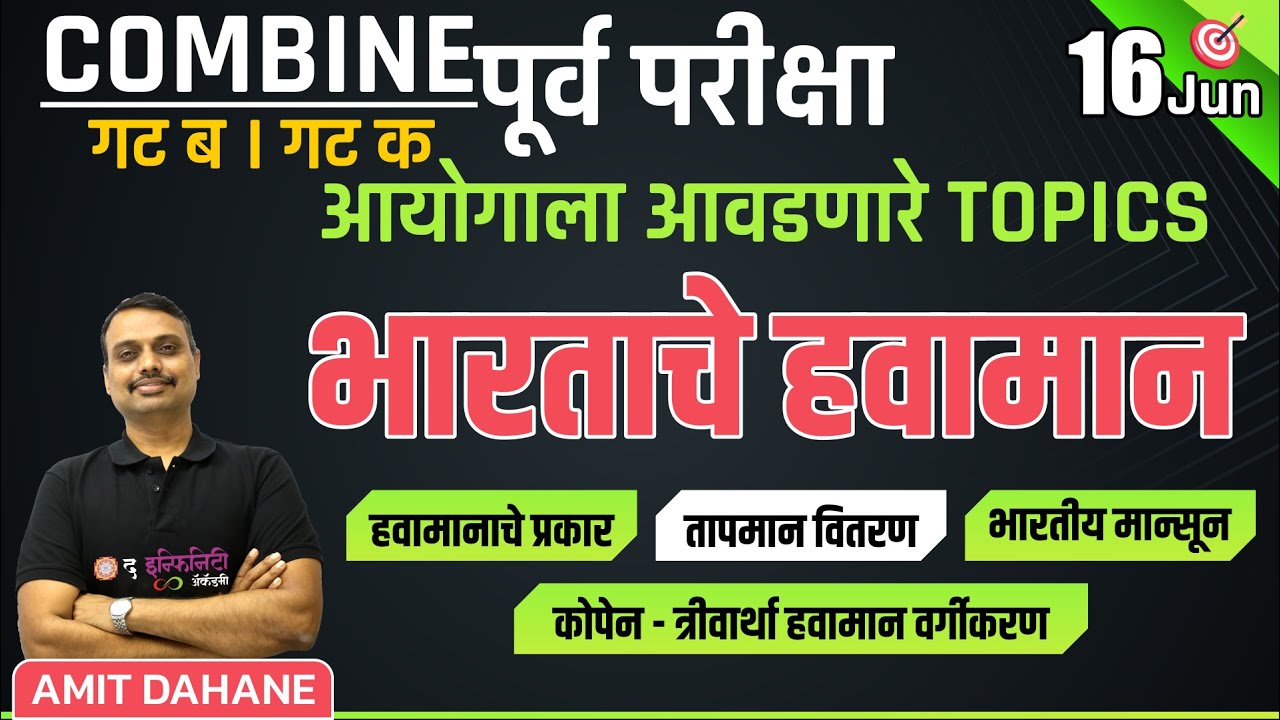भारताचे हवामान | आयोगाला आवडणारे TOPICS | बॅच सुरु 19 FEB | Combine B & C पूर्व परीक्षा #amitdahane