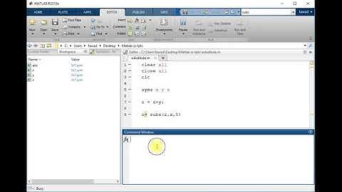 Substitution of Variables in Expression | MATLAB online tutorial - (MATLAB full course)