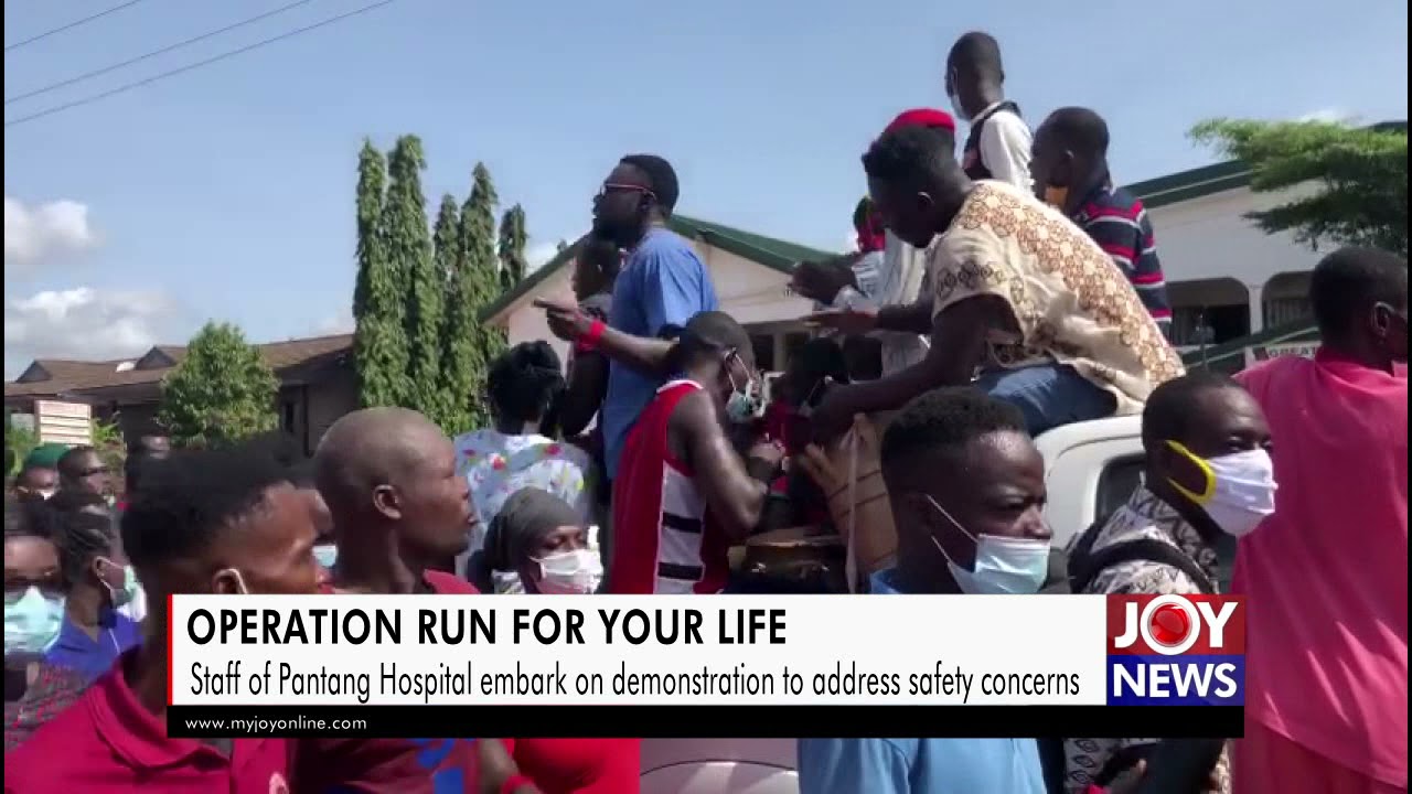 Staff of Pantang Hospital embark on “Operation run for your life” demonstration