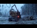 Завантаження  лісовоза за допомогою  маніпулятора Соломбалец СФ-65 ч.1