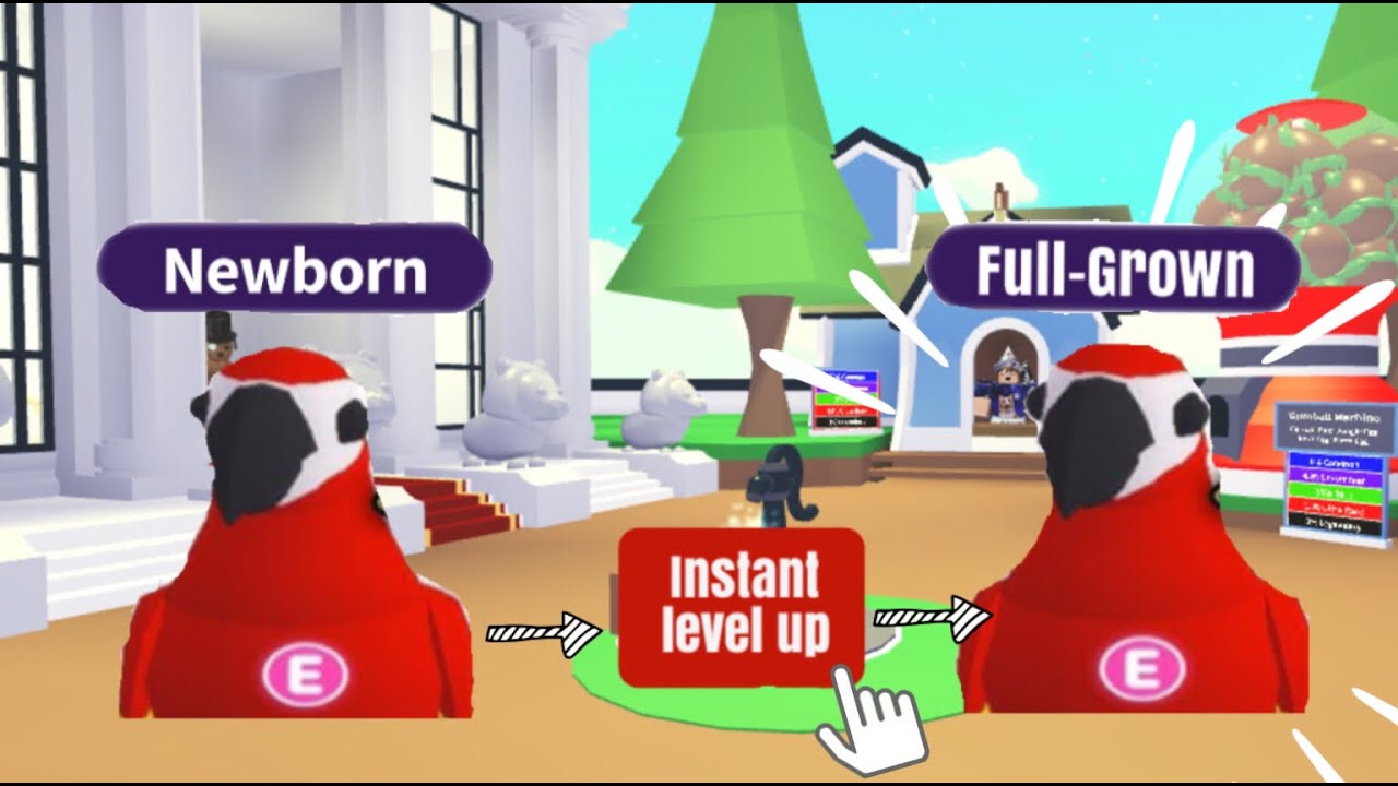 New Instantly Level Up Pets Button In Adopt Me Roblox Youtube - roblox adopt me pets growth stages