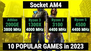 Athlon 200GE vs Ryzen 3 1300X vs 3100 vs 4500 = 10 GAMES in 2023
