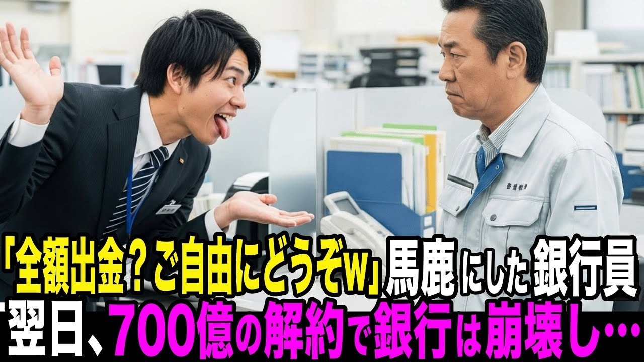「全額出金？どうぞご自由に」作業着姿の老人を嘲笑した銀行員。翌日、700億円解約で支店が崩壊し…