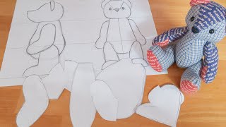 【くまの散歩道テディベア講座】布で作るテディベア ＃13～ 型紙を作る＊前編～【DIY teddybear making pattern 】