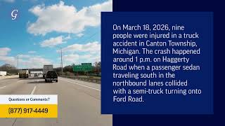 Nine Injured in Truck Accident on Haggerty Rd Near Ford Rd in Canton Township